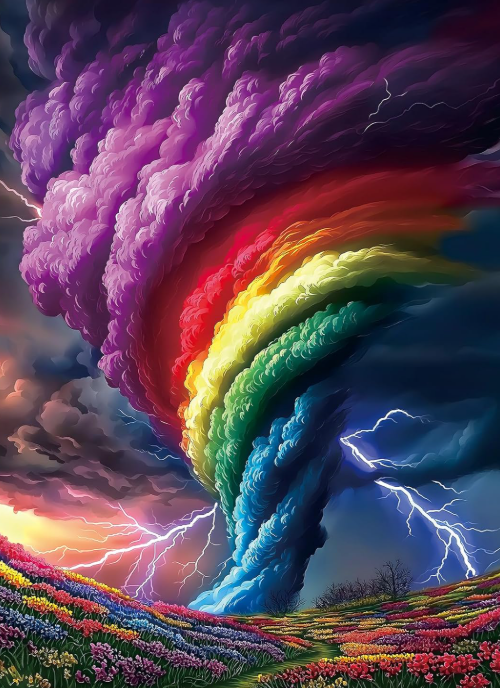 Rainbow Tornado 1000 Piece Jigsaw Puzzle for Adults – Colorful Large Puzzle, Stress Relief Game, Family Activity & Gift Idea