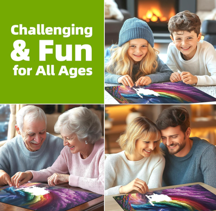 Rainbow Tornado 1000 Piece Jigsaw Puzzle for Adults – Colorful Large Puzzle, Stress Relief Game, Family Activity & Gift Idea