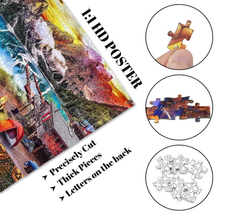 2000 Piece Jigsaw Puzzle for Adults with Poster – Challenging Brain Teaser Game, Back Partition Design for Easy Sorting, Relaxing Family Entertainment & Home Wall Decor Gift