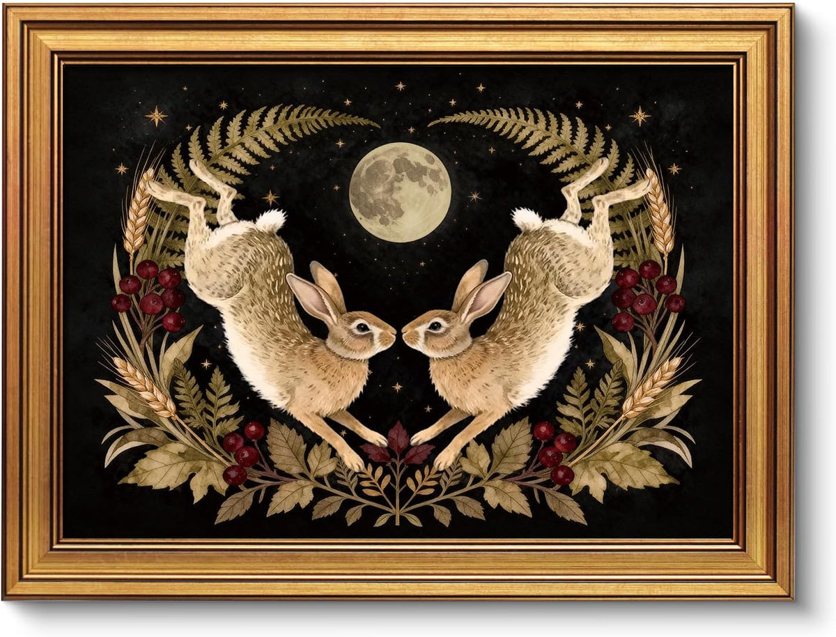 Vintage Gold Framed Wall Art, Sketch Birds Canvas Painting, Cute but Exquisite Wall Decor, No Glass No Glare, Suitable for Bedside Tables, Foyer, Bookshelves,【Hummingbird】-10L x 8W