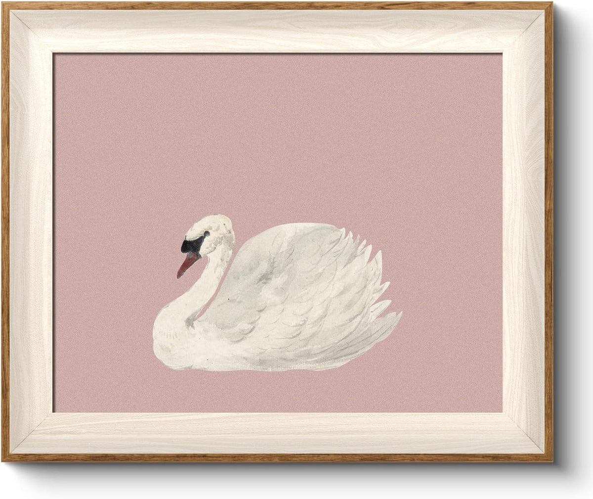 Framed Wall Art for Living Room, Swan Art Canvas Prints, Vintage Home Decor, Animals Painting Picture, Bathroom Wall Decor Gifts for Friends or Family - 12L x 10W